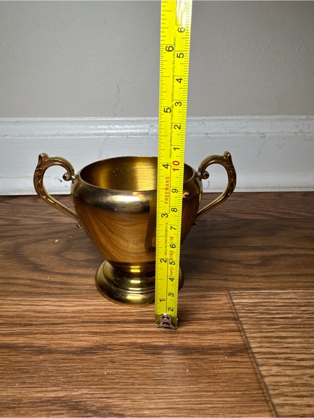 Brass & Copper Decorative Double-Handled Sugar Bowl - Picture 3 of 5